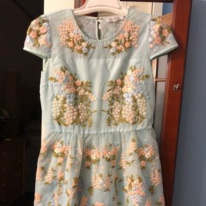 Chicwish floral embroidered organza dress